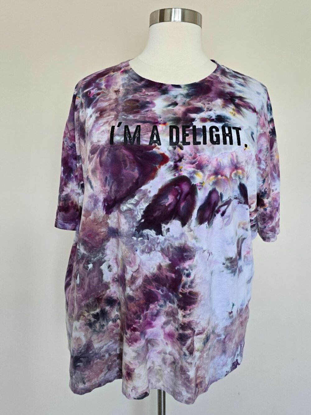 Mandalynn Creations Plus Size 4XL Short Sleeve Ice Dyed Tee Shirt I'm A Delight